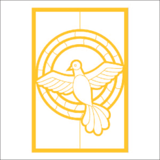 M106 Stained Glass Dove - Metal Pole Banner