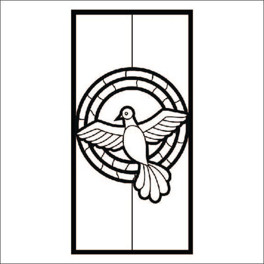 M106 Stained Glass Dove - Metal Pole Banner