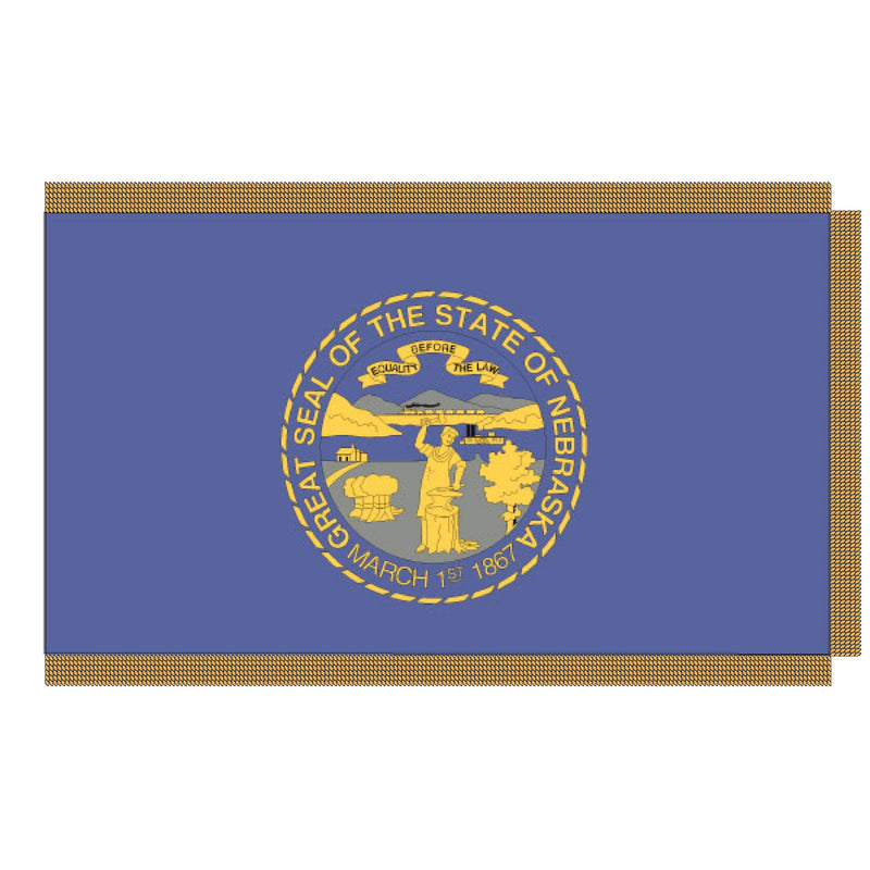 Load image into Gallery viewer, 3' x 5' Pole Hem and Fringe Nylon State Flags