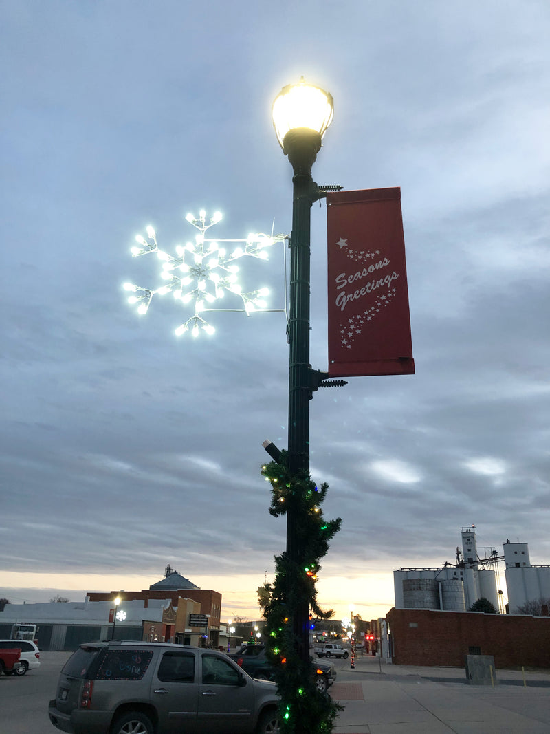 Load image into Gallery viewer, 2.5 ft. Star Snowflake Silhouette Christmas Pole Mounted Decoration