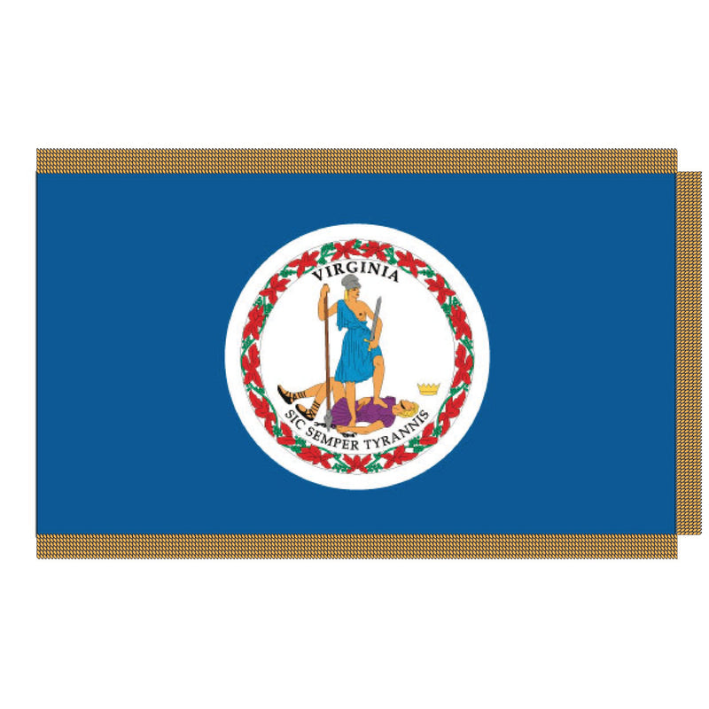 Load image into Gallery viewer, 3' x 5' Pole Hem and Fringe Nylon State Flags