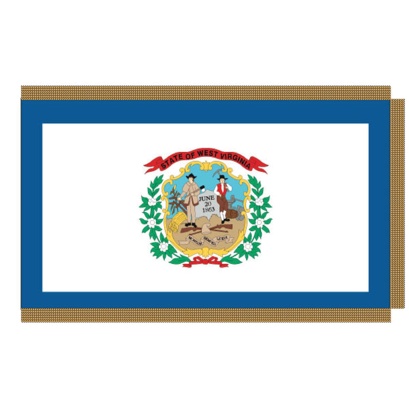 Load image into Gallery viewer, 3' x 5' Pole Hem and Fringe Nylon State Flags