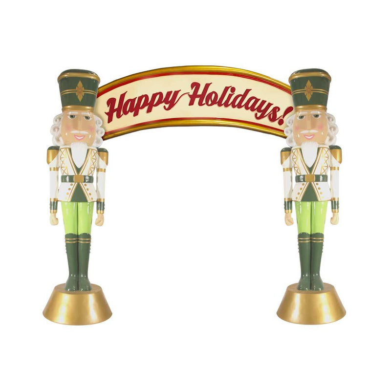 Load image into Gallery viewer, 11' American Christmas Nutcracker Archway Fiberglass Christmas Decoration (Green)