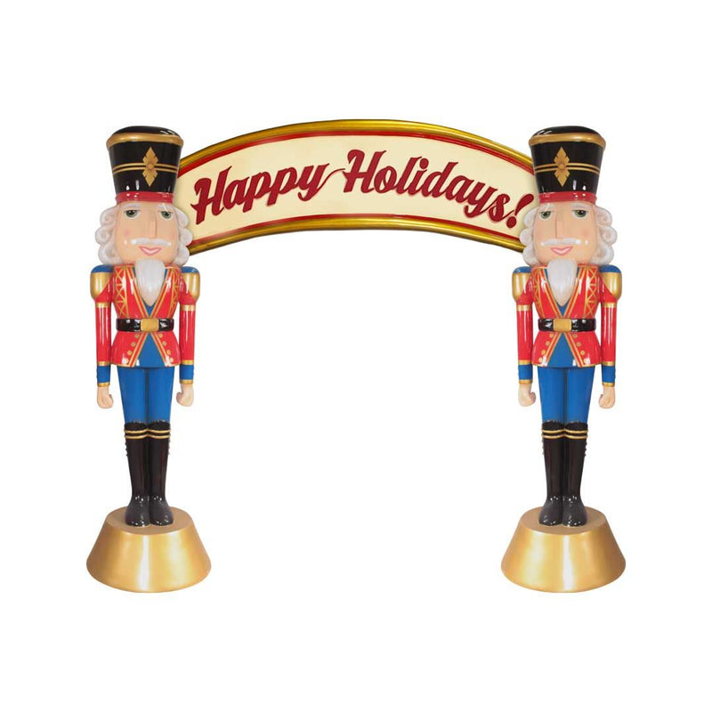 Load image into Gallery viewer, 11' American Christmas Nutcracker Archway Fiberglass Christmas Decoration (Red and Blue)