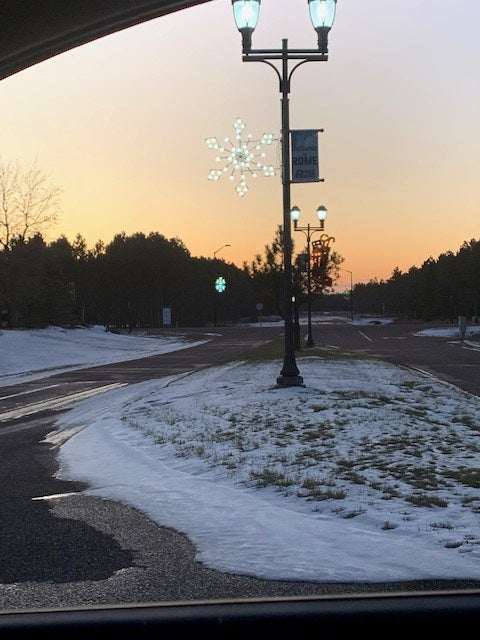 4' Diamond Snowflake Silhouette Pole Mounted Decoration