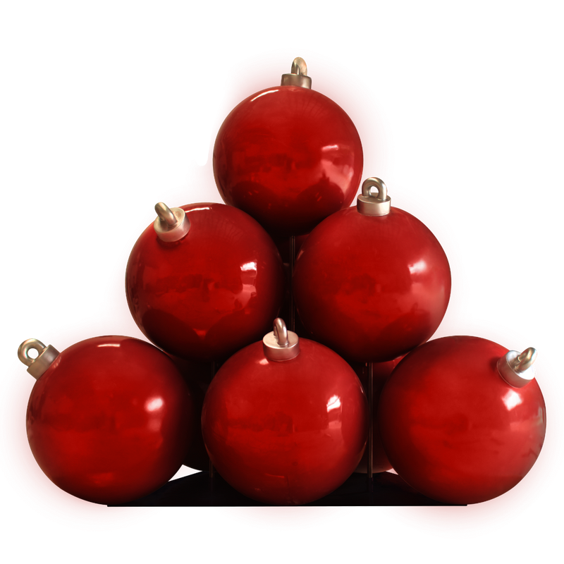 Load image into Gallery viewer, 9' Red Christmas Ornament Ball Stack Fiberglass Christmas Decoration