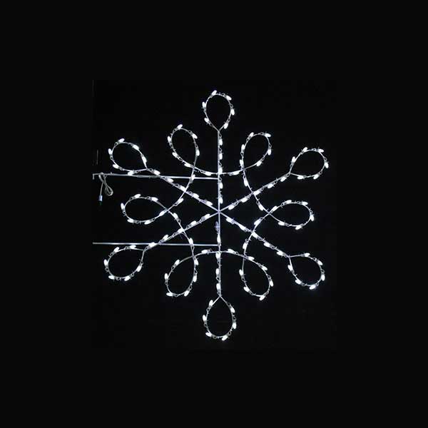 Load image into Gallery viewer, 6 Foot - Spiral Lace Snowflake Pole Mounted Christmas Decoration - White Line