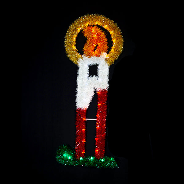 Load image into Gallery viewer, 6 foot Candle with Halo Pole Mounted Decoration DazzLED