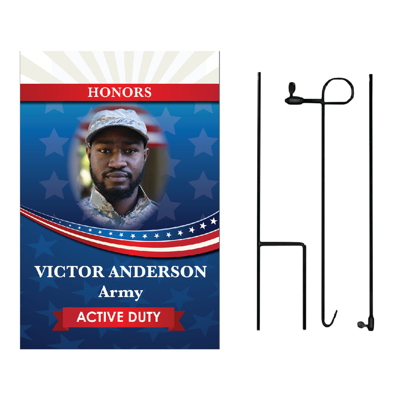 Load image into Gallery viewer, D444 Active Duty Hometown Hero - Garden Flag