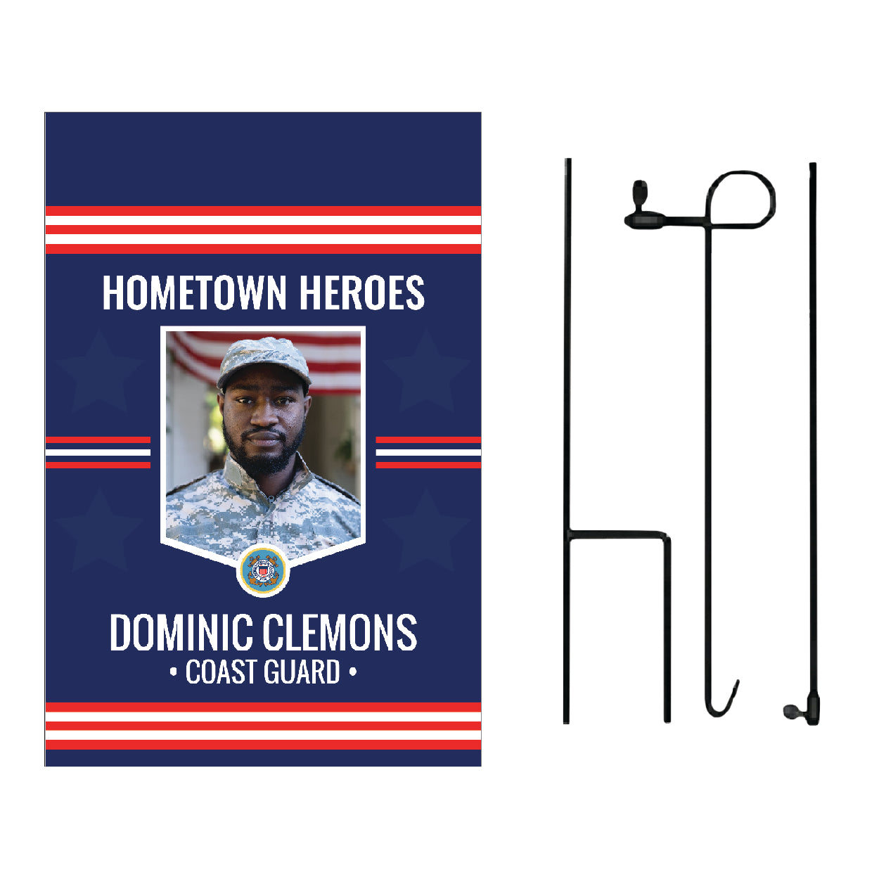 D549 Flag Stripes Hometown Hero Garden Flag