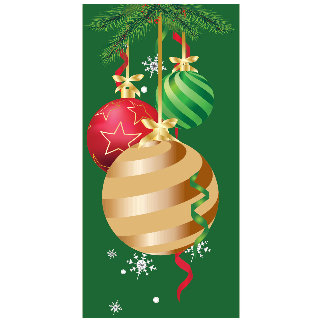 D562 Three Ornaments - Pole Banner