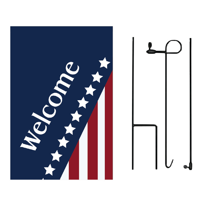 Load image into Gallery viewer, D586 Welcome Stars and Stripes - Garden Flag