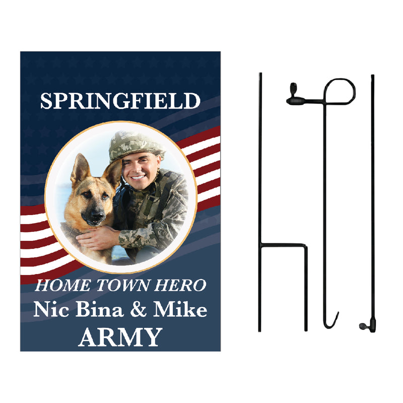 Load image into Gallery viewer, D601 My Hero Hometown Hero - Garden Flag