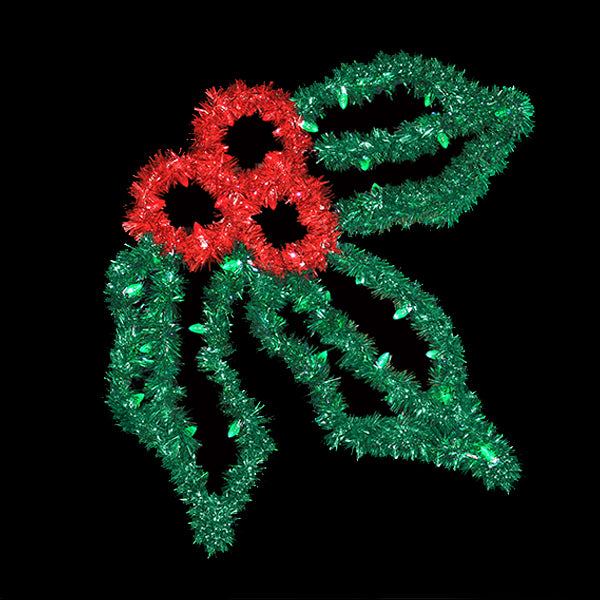 Load image into Gallery viewer, 5 ft. Holly Leaf Garland Christmas Pole Mounted Decoration