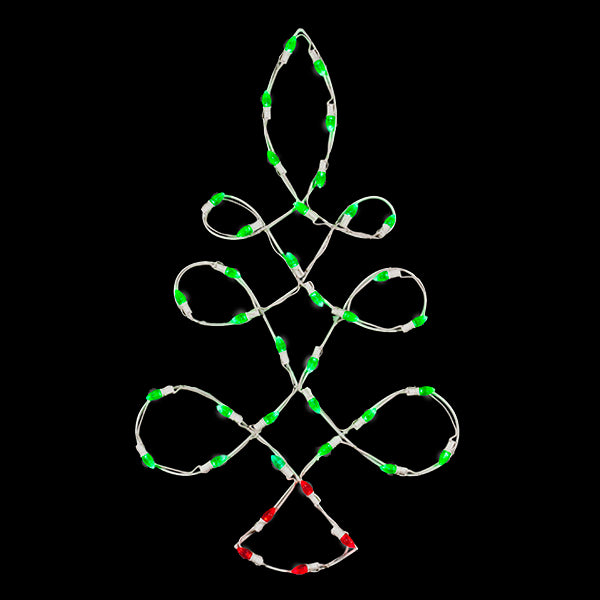 Load image into Gallery viewer, 3 ft. Loop Tree Silhouette Christmas Pole Mounted Decoration