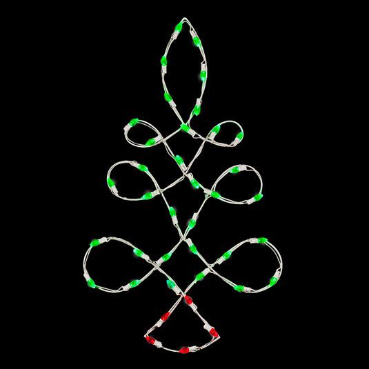 3' Loop Tree Silhouette Pole Mount Christmas Decoration