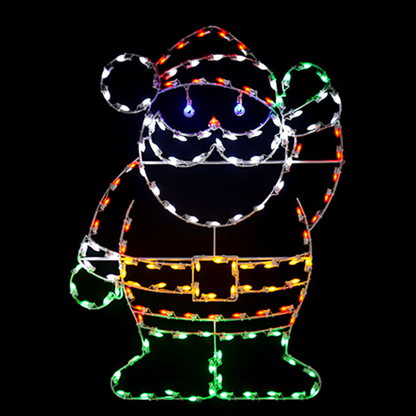 6' Waving Santa Ground Mount Christmas Decoration
