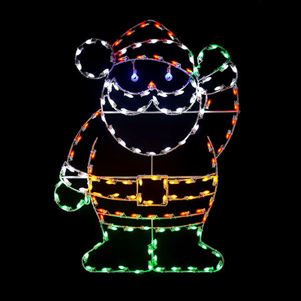 Load image into Gallery viewer, 6 ft. Waving Santa Silhouette Christmas Pole Mounted Decoration