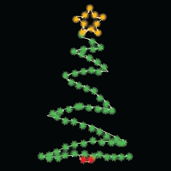 Load image into Gallery viewer, 4 ft. Zig Zag Tree Silhouette Christmas Pole Mounted Decoration