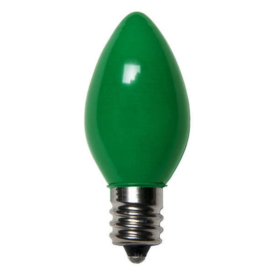 Ceramic Green C7 Incandescent Christmas Light Bulbs