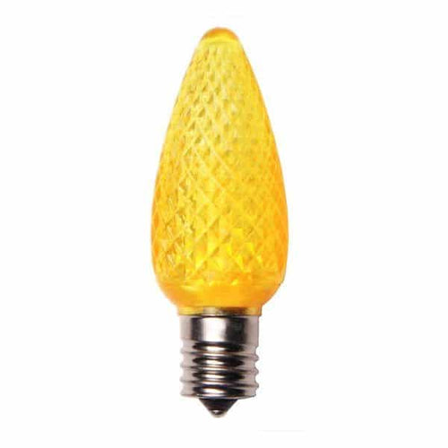 Crystal Cut Yellow C9 LED Christmas Light Bulbs