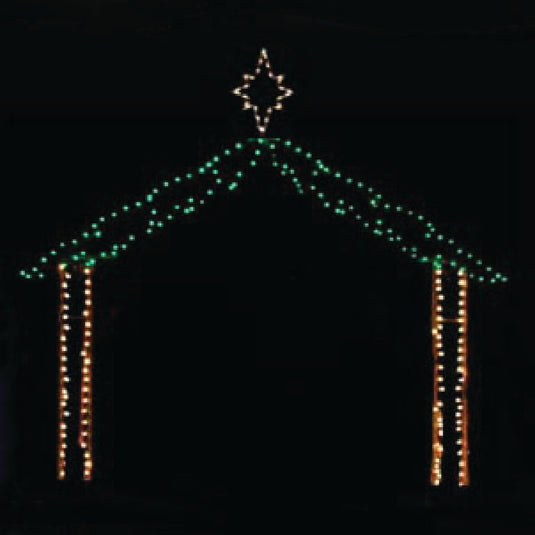 16' Stable with Star Ground Mount Christmas Decoration