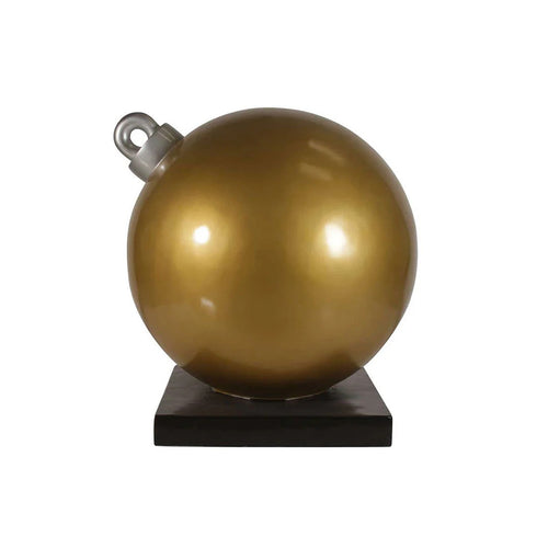 3.25' Gold Christmas Ball Ornament with Base Fiberglass Christmas Decoration