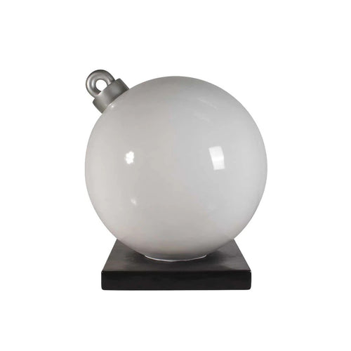 3.25' White Christmas Ball Ornament with Base Fiberglass Christmas Decoration