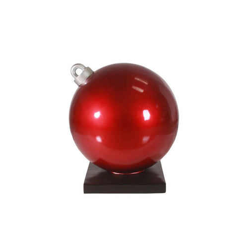 3' Red Christmas Ball Ornament Fiberglass Christmas Decoration with Base