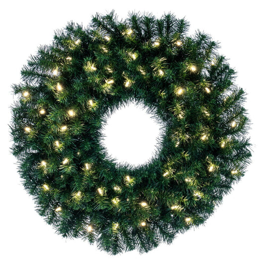 30" Pre-Lit LED Artificial Commercial Christmas Wreath