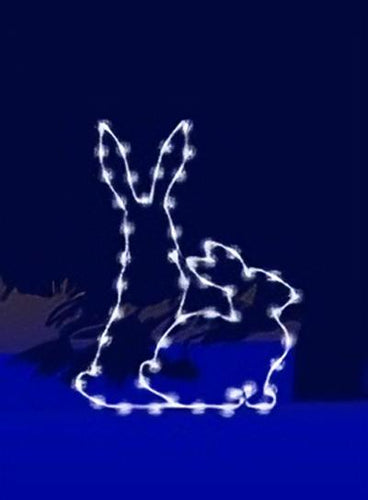 4 ft. Double Bunnies Silhouette Christmas Ground Mounted Decoration