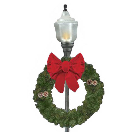 40 Inch Center Mount Christmas Wreath w/ Bow (Lit and Unlit)