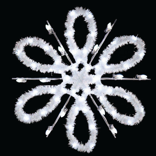 4 ft. Single Spiral Snowflake Garland Christmas Pole Mounted Decoration