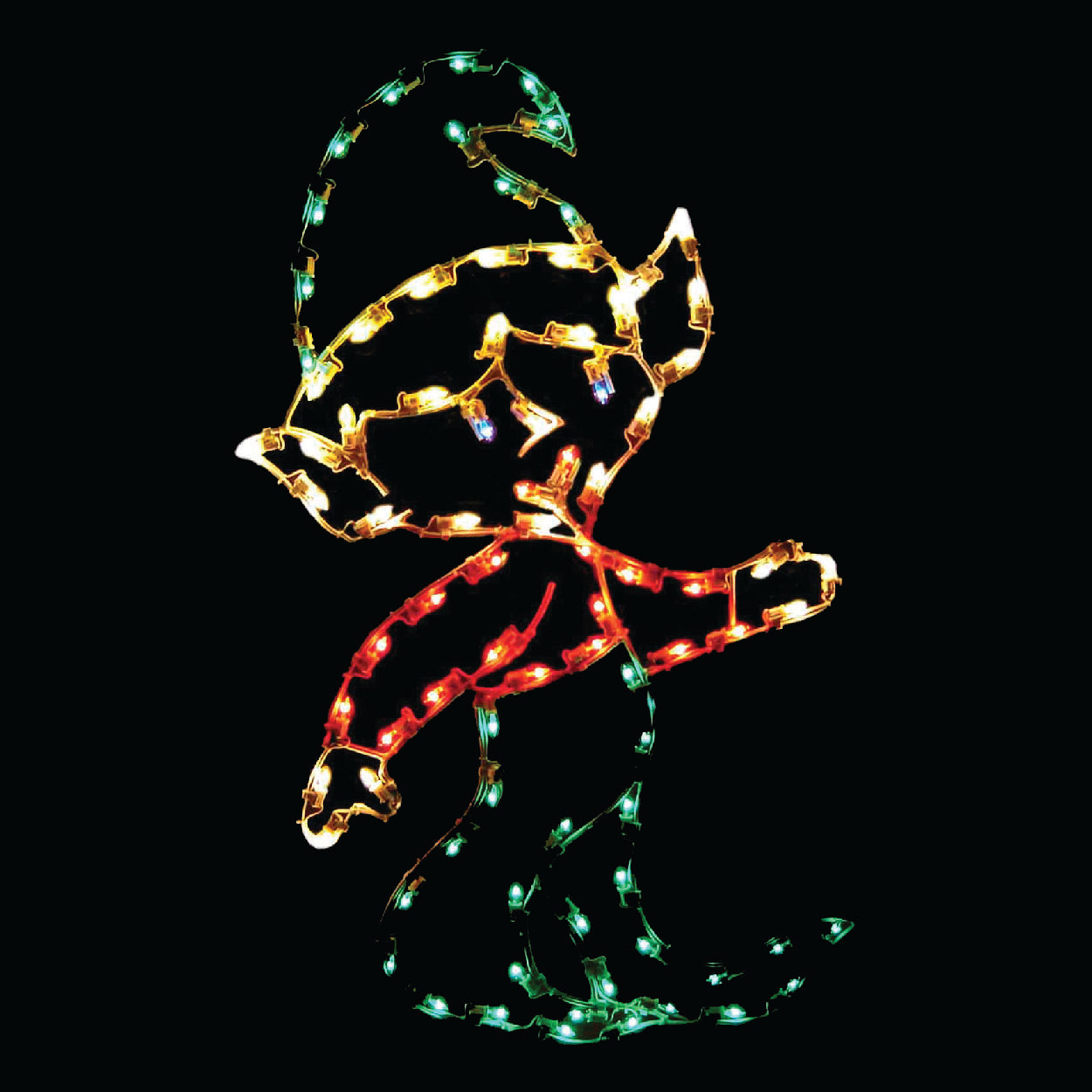 5' Running Elf Ground Mount Christmas Decoration | Display Sales