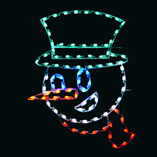 5' Snowman Face Silhouette Pole Mounted Decoration