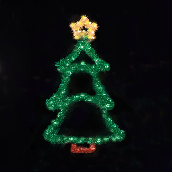 6' Christmas Tree Garland Pole Mounted Decoration
