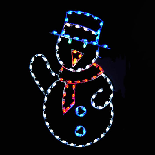 6' Waving Snowman Silhouette Pole Mounted Decoration