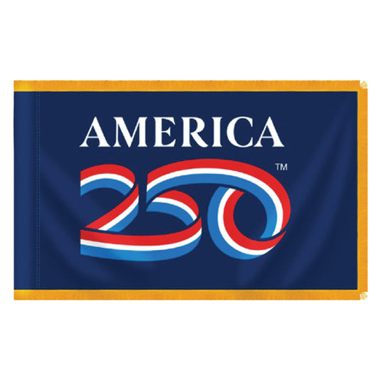 3' x 5' America250 Blue Flag - Nylon - Pole Hem & Fringe