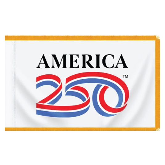 3' x 5' America250 White Flag - Nylon - Pole Hem & Fringe (Copy)