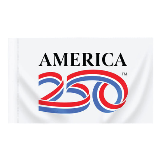 3' x 5' America250 White Flag -Cotton - Self Sleeve