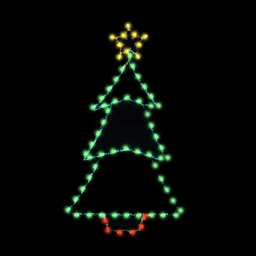 6' Christmas Tree Silhouette Pole Mounted Decoration - SALE!