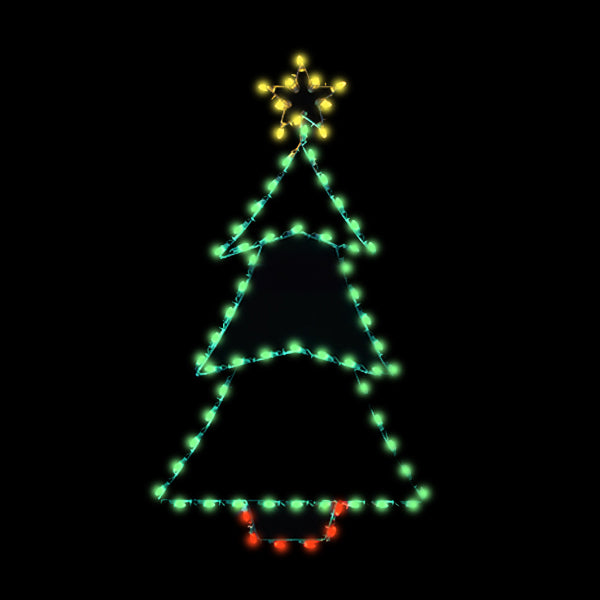 6' Christmas Tree Silhouette Pole Mounted Decoration