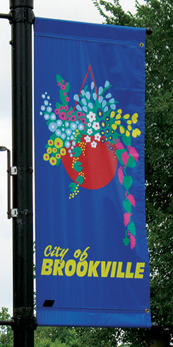 D280 Spring Flowers in Planter - Pole Banner