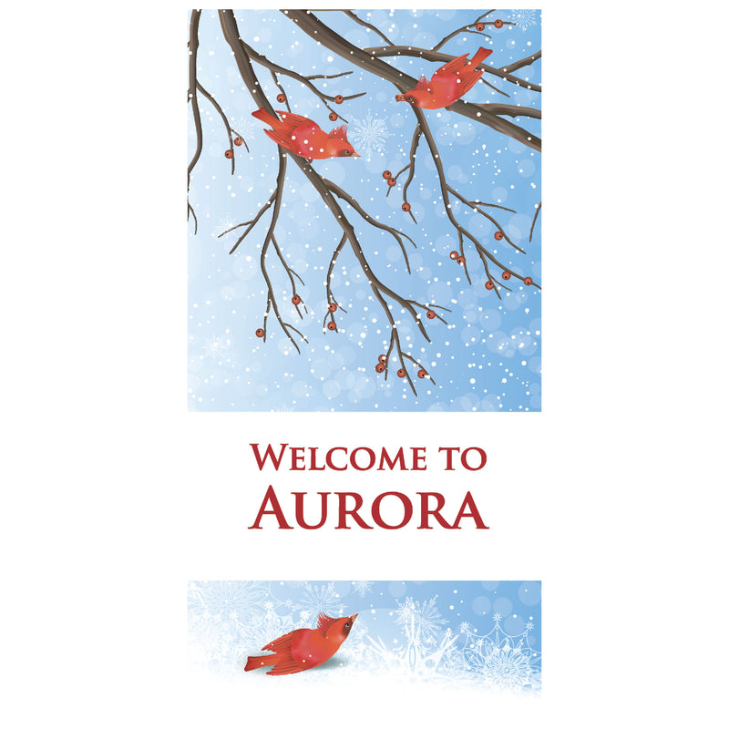 Load image into Gallery viewer, D400 Snow Cardinals - Pole Banner
