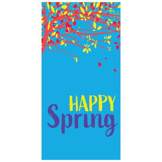 D482 Happy Spring - Pole Banner