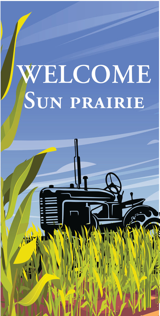 D569 Tractor Corn Field - Pole Banner