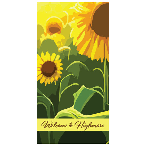 D647 Sunny Sunflowers - Pole Banner