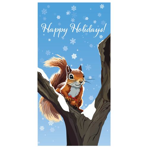 D654 Holiday Squirrel - Pole Banner