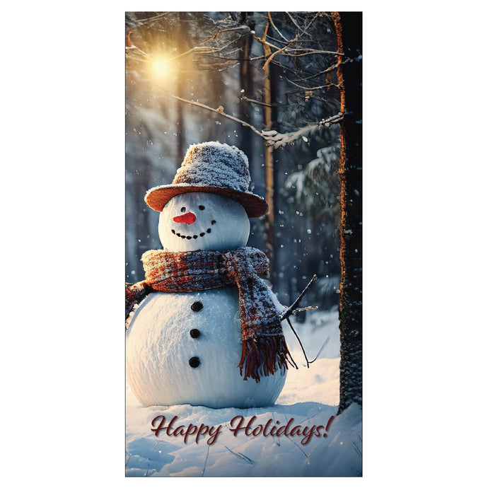 D720 Snowman at Sunset - Pole Banner