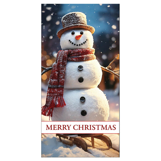 D721 Snowman on Sled - Pole Banner